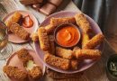 Indian-Spiced Mozzarella Sticks with Tomato Dip