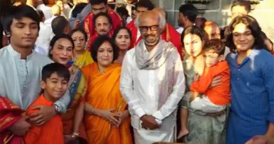 குடும்பத்துடன் திருப்பதியில் சாமி தரிசனம் செய்த நடிகர் ரஜினிகாந்த்