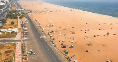 Police Tighten Security Around Marina Beach