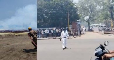 Sulphur Reacts to Heat at Chennai Port