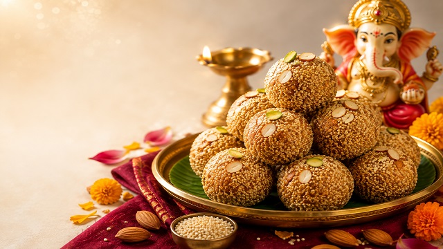 Almond & Amaranth Ladoos for Ganesh Chaturthi