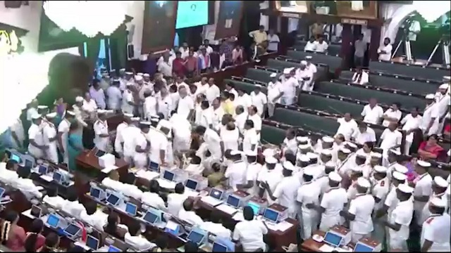 DMK MLAs Evicted From TN Assembly