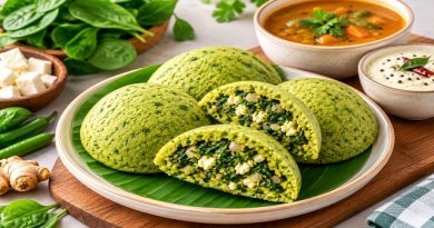 Healthy Stuffed Palak Idli With Paneer