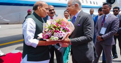 Rajnath Singh arrives in Sri Lanka for three-day visit