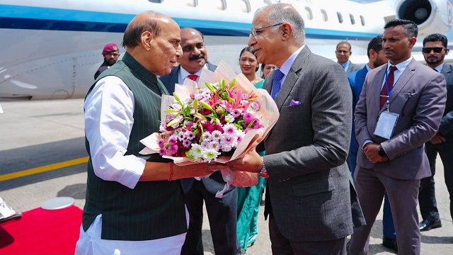 Rajnath Singh arrives in Sri Lanka for three-day visit